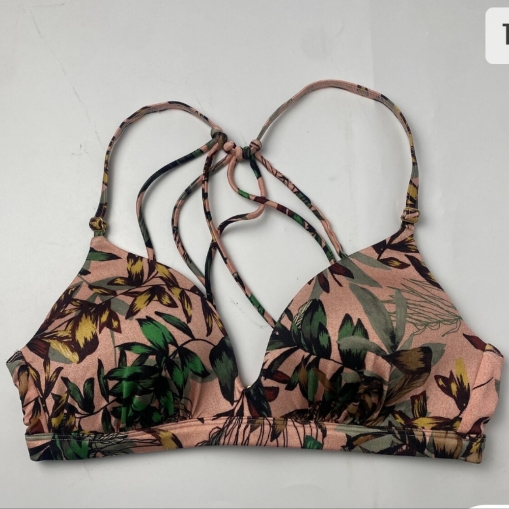Athleta Peach Floral Swim Top